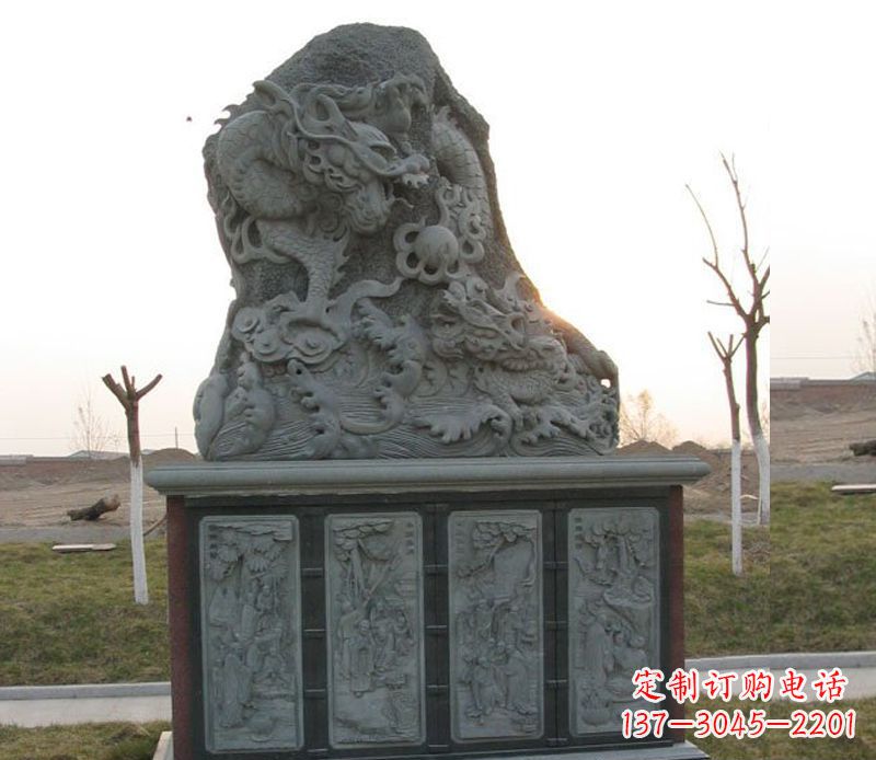 酒泉精美的大理石龙雕塑