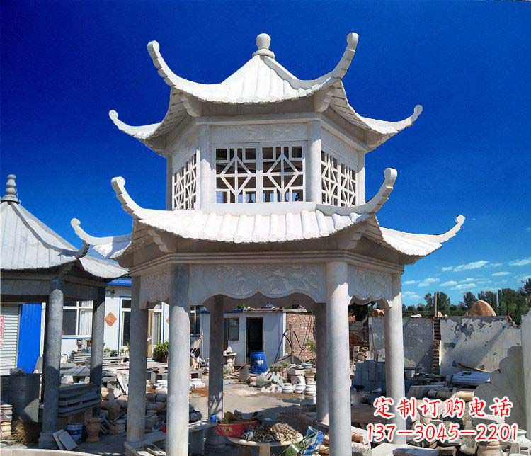 酒泉大理石双层凉亭雕塑