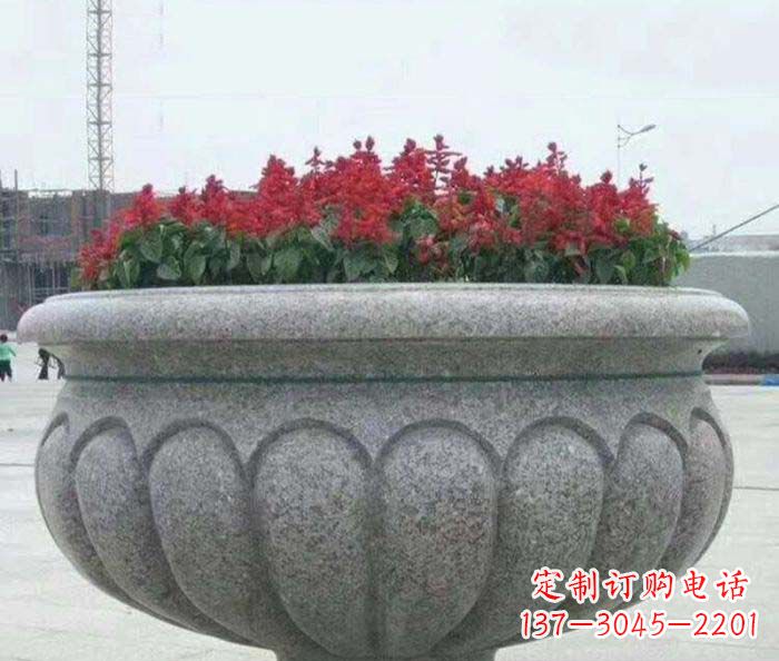 酒泉精美大理石花盆雕塑
