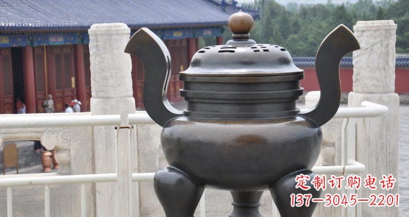 酒泉高雅香炉铜雕,景观雕塑装置