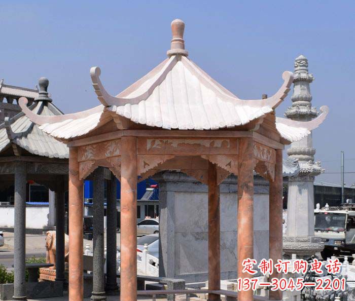 酒泉中领雕塑设计凉亭雕塑,清新简约添美感