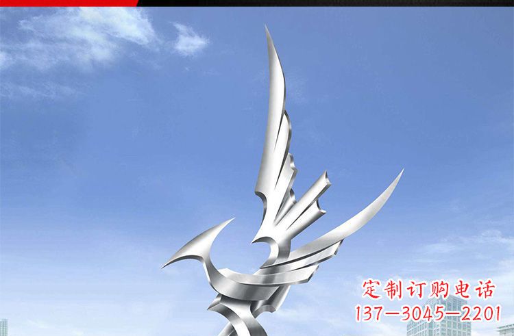 酒泉广场不锈钢雄鹰摆件雕塑