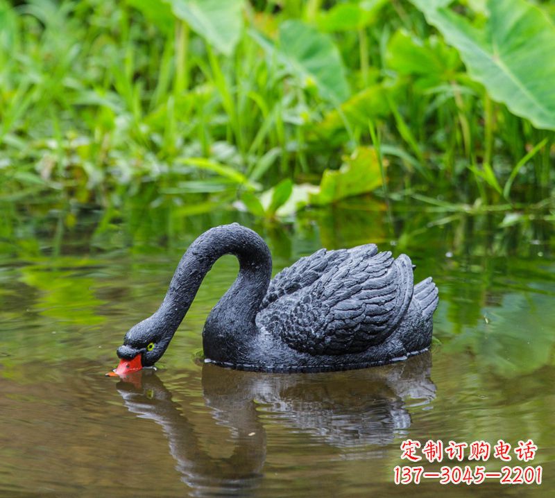 酒泉黑天鹅雕塑，水塘装饰摆件