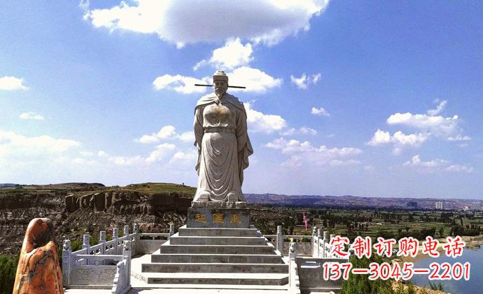 酒泉景区古代名人赵匡胤石雕