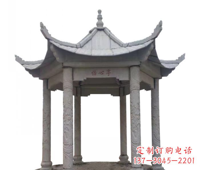 酒泉六角石雕凉亭 (5)