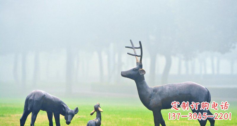 酒泉鹿一家：精美绝伦的动物铜雕