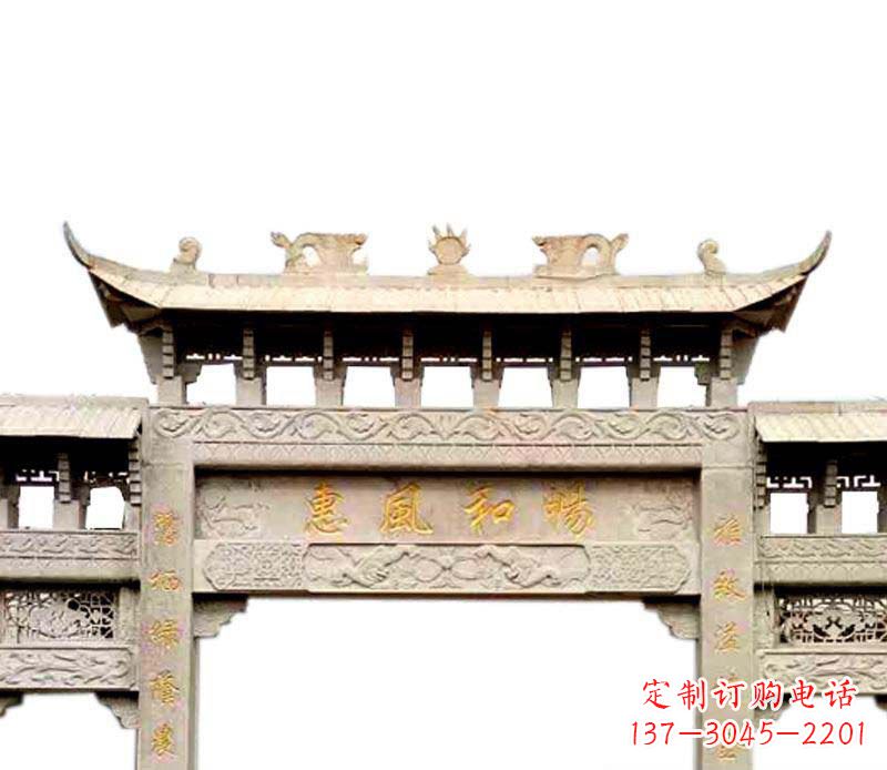 酒泉牌坊石雕–传承传统文化,给空间增色彩
