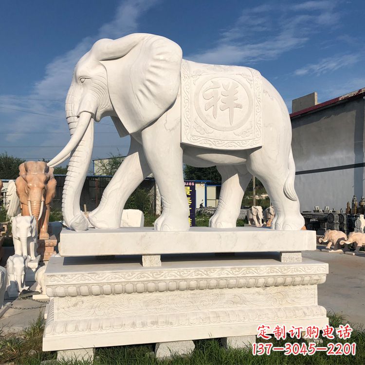 酒泉现代工艺石雕大象雕塑