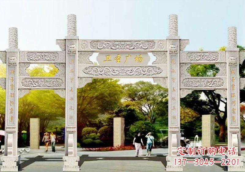 酒泉石雕牌坊雕塑,尊贵而独特