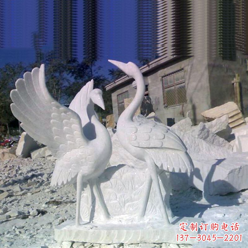 酒泉石雕仙鹤低头