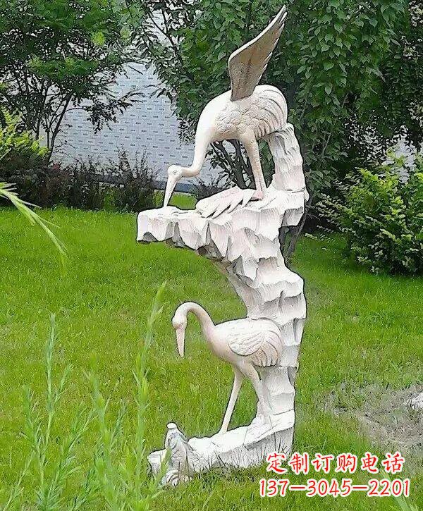 酒泉石雕仙鹤鲤鱼