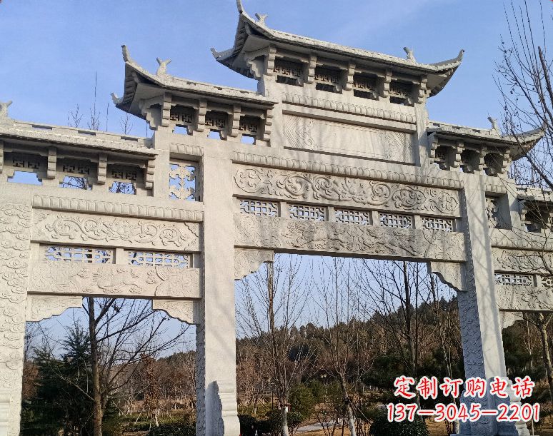 酒泉石雕乡村牌坊