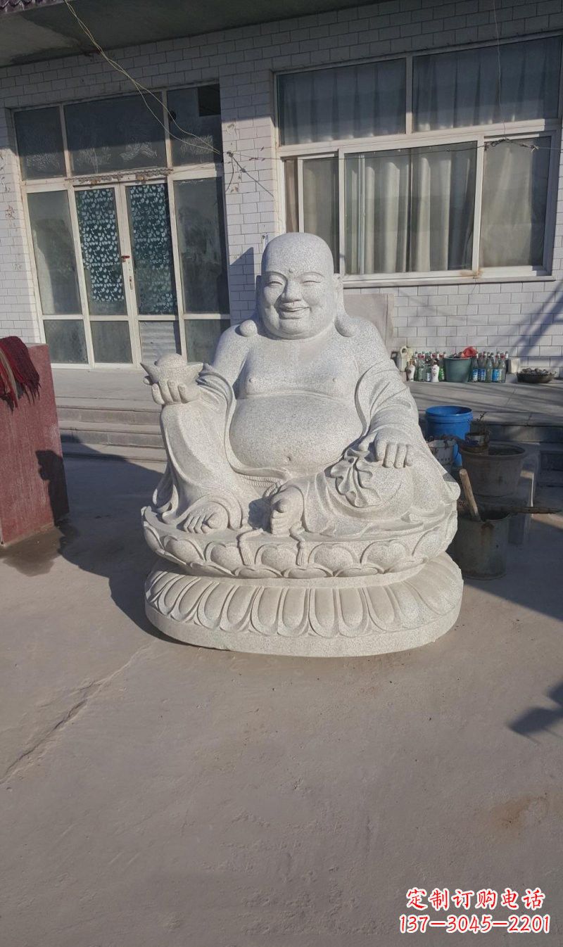 酒泉石雕坐式弥勒佛