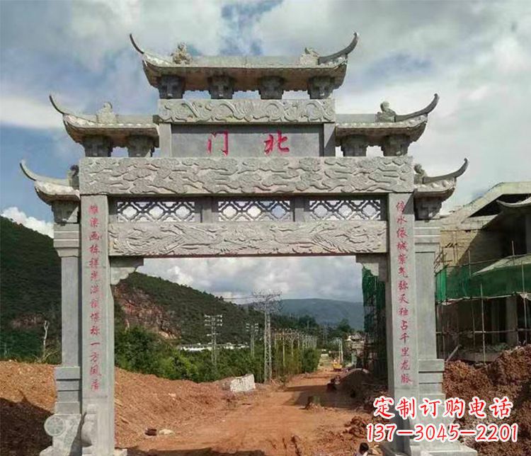 酒泉石牌坊单门牌坊石雕