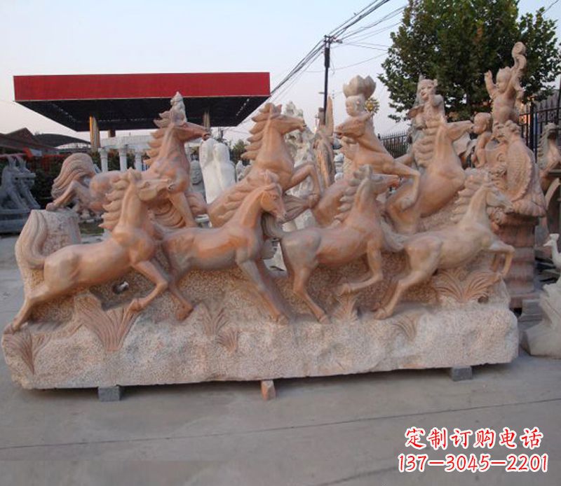 酒泉石头奔马雕塑
