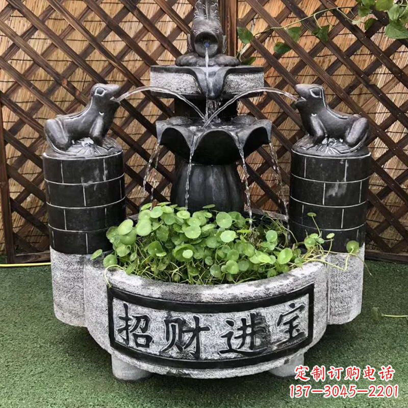 酒泉双层喷泉石雕