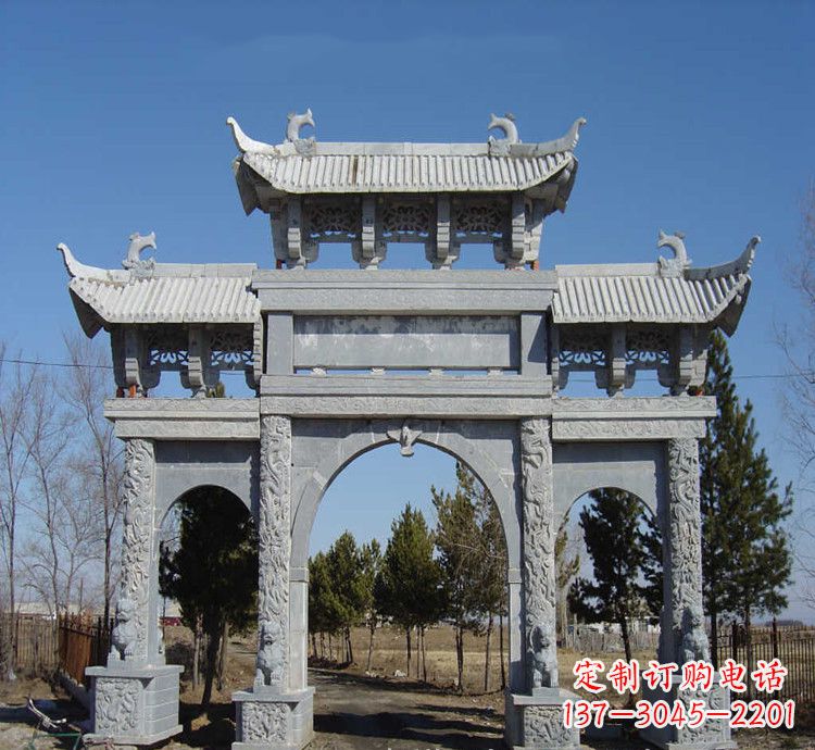 酒泉寺庙石牌坊