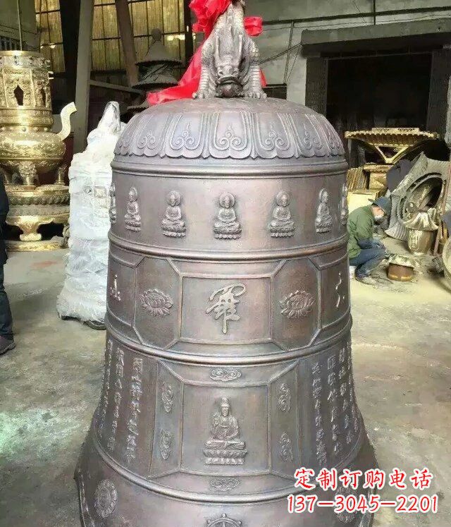 酒泉寺庙铜雕钟铸铜钟雕塑