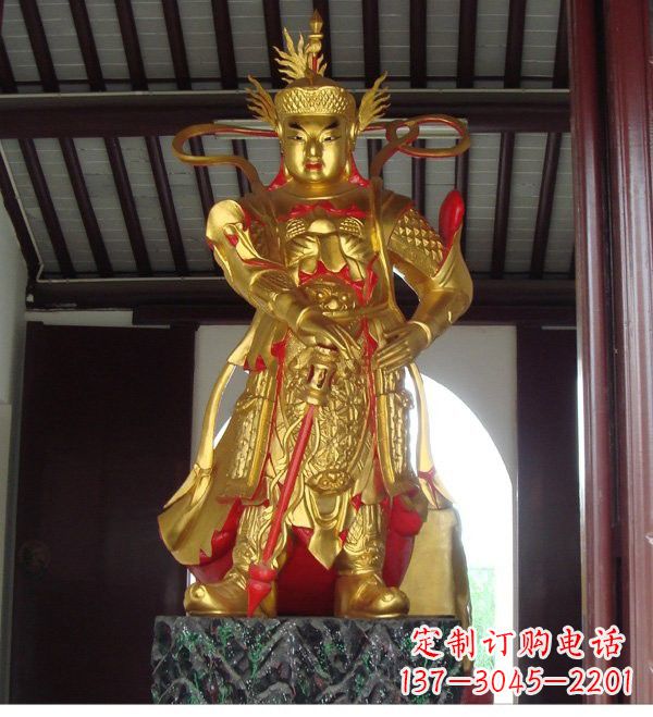 酒泉寺庙韦陀菩萨铜雕