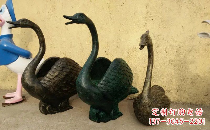 酒泉天鹅动物铜雕 (3)