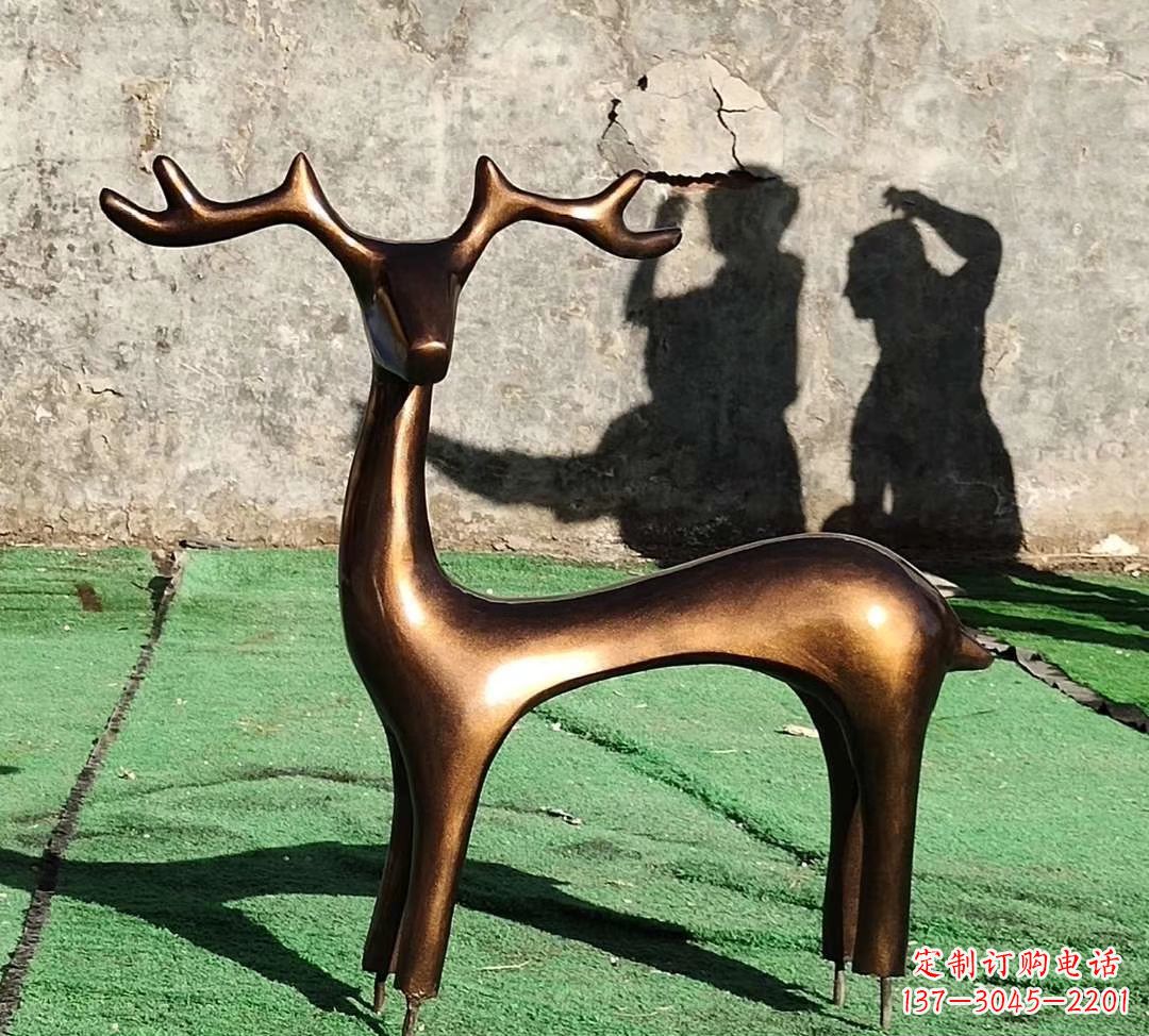 酒泉铜雕抽象小鹿雕塑