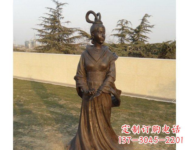 酒泉铜雕古代美女人物雕塑