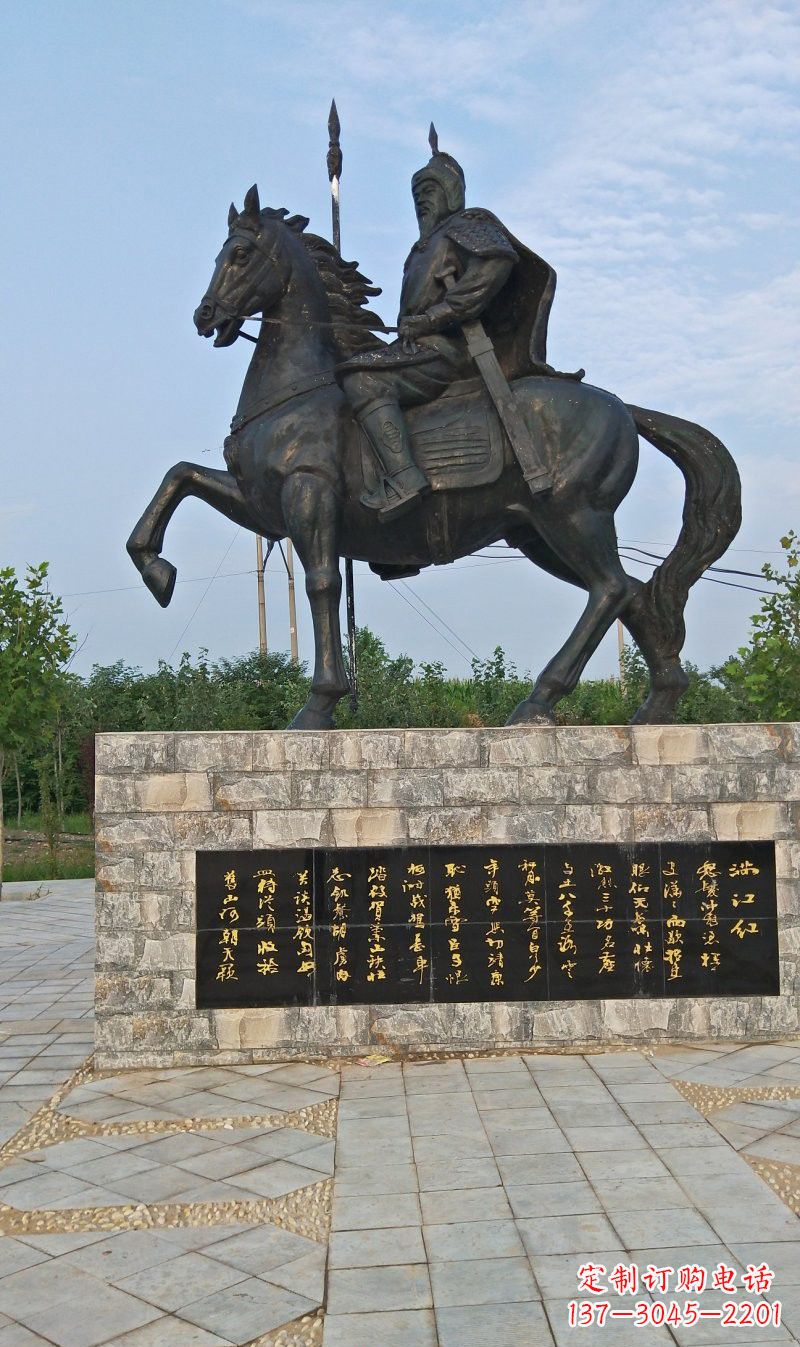 酒泉铜雕古代名人岳飞