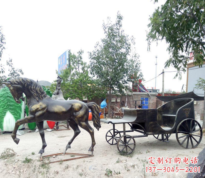 酒泉铜雕古代战马景观摆件