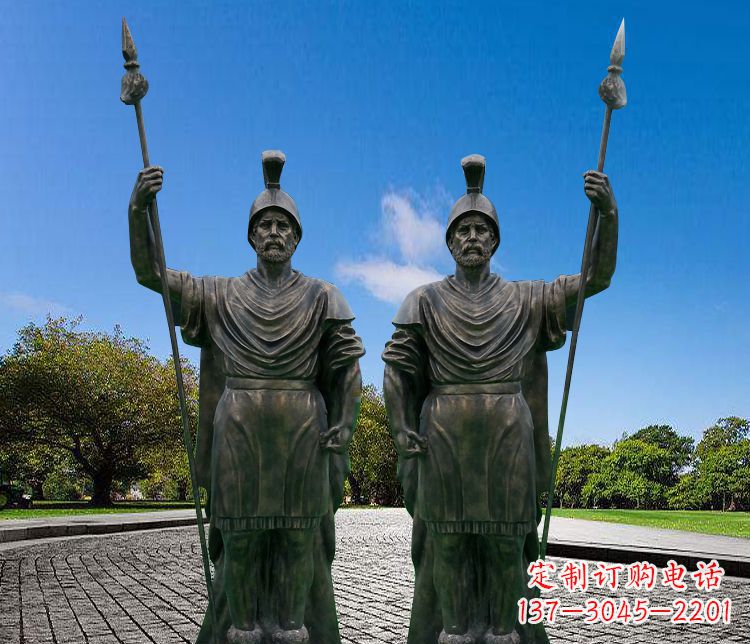 酒泉铜雕古罗马战士人物