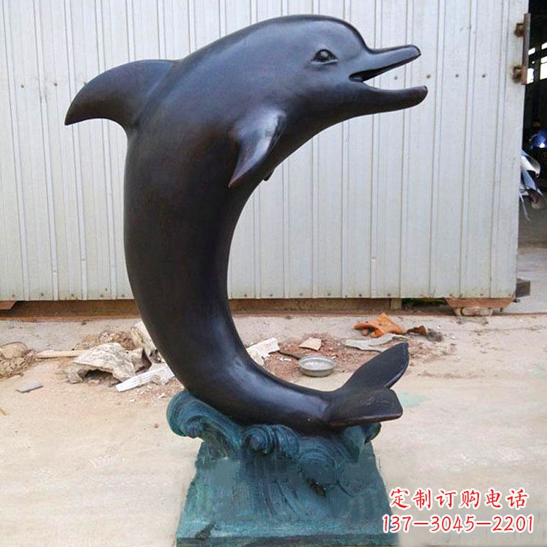酒泉铜雕海豚雕塑