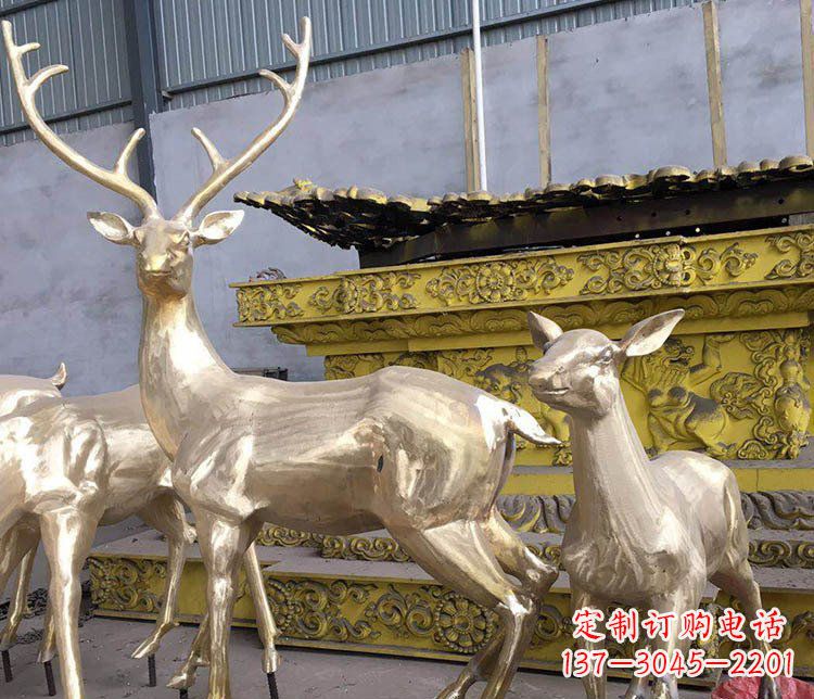 酒泉铜雕户外动物小鹿雕塑