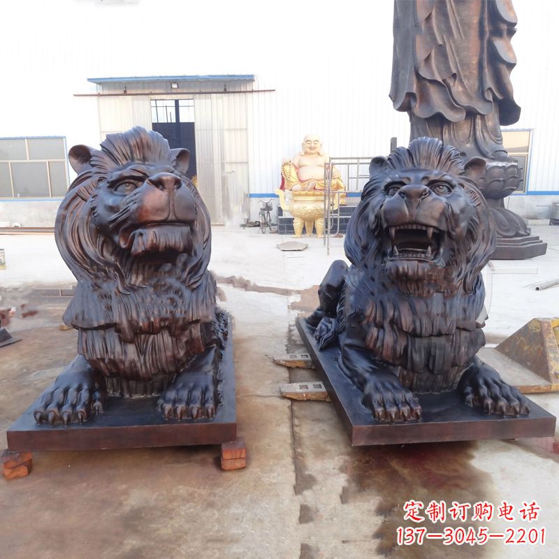 酒泉铜雕汇丰狮子雕塑