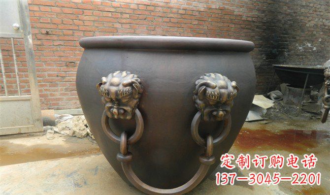 酒泉铜雕水缸寺庙景观雕塑_2