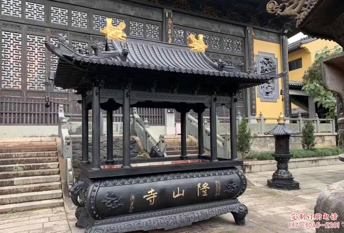 酒泉铜雕香炉寺庙景观户外摆件