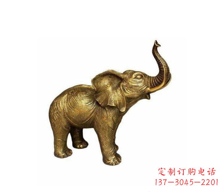 酒泉铜雕园林动物小象雕塑
