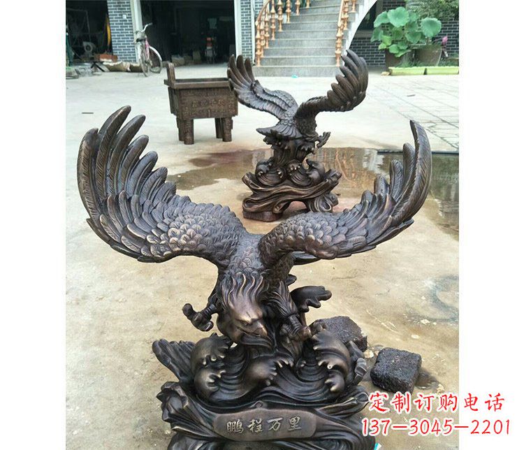 酒泉铜雕园林飞鹰动物雕塑
