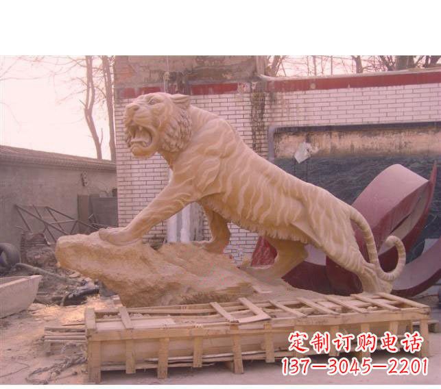 酒泉晚霞红老虎石雕 (2)