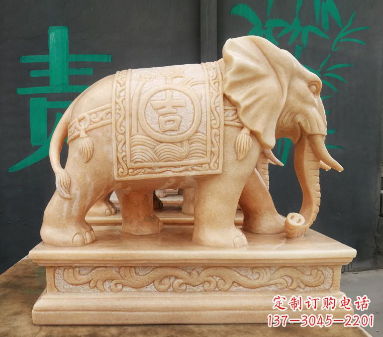 酒泉现代石雕大象雕像