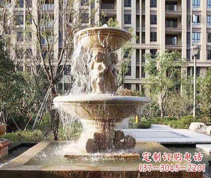 酒泉小区景观欧式喷泉石雕 (3)