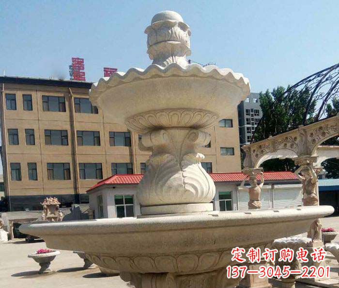 酒泉小区景观砂岩大型喷泉石雕