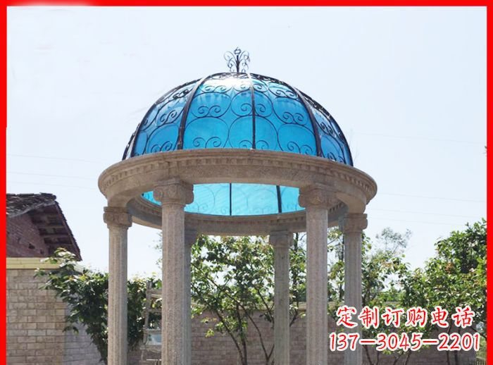酒泉小区欧式圆顶凉亭石雕_2