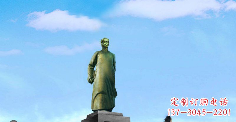 酒泉校园朱自清近代名人铜雕
