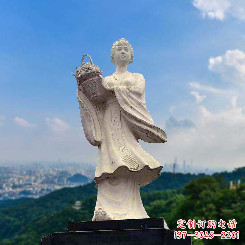 酒泉虞姬景观石雕像-景区园林古代美女雕塑