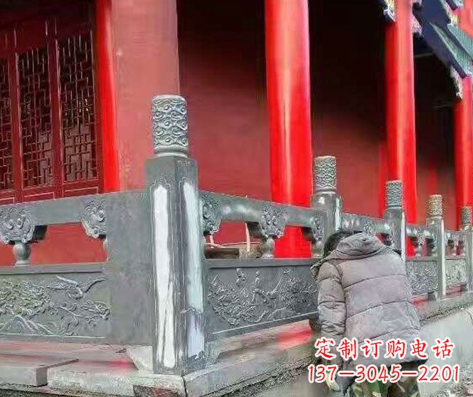 酒泉园林仿古石栏板景观石雕 (9)