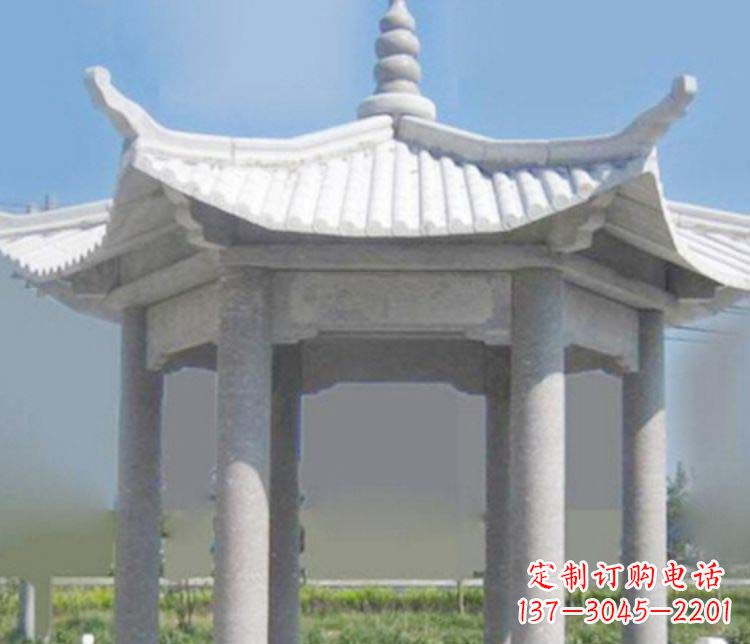 酒泉园林仿古石凉亭景观石雕