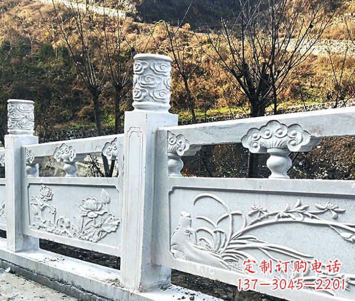 酒泉园林景观大理石栏板石雕 (7)