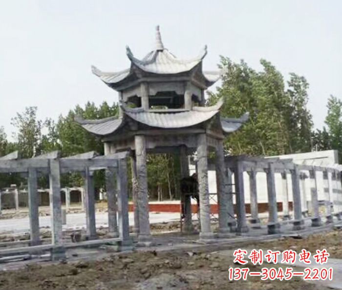 酒泉园林景观多层凉亭石雕 (2)