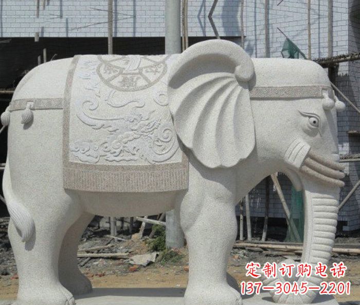 酒泉园林景观驮宝大象石雕 (2)