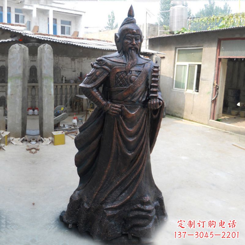 酒泉战神托塔天王李靖铸铜雕塑