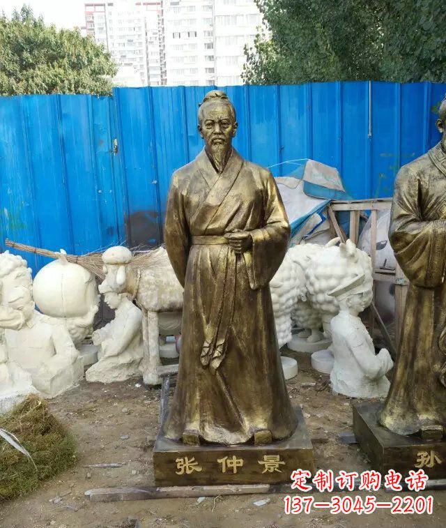 酒泉张仲景古代医学名人铜雕